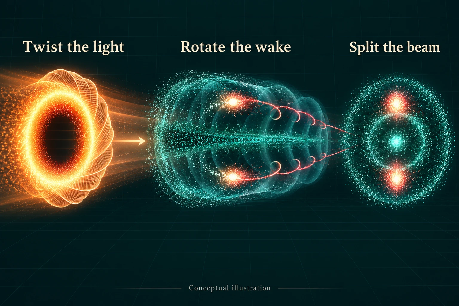 Graphical abstract for Electron Dynamics in a Wakefield Accelerator Driven by Laser Pulses Carrying Orbital Angular Momentum