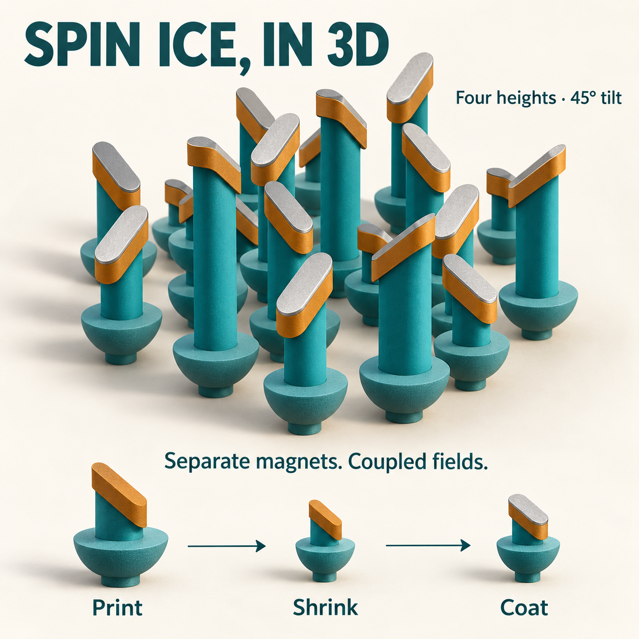 Graphical abstract for Pyrochlore Artificial Spin Ice: Advances in Fabrication and Characterization of a 3D Magnetic Metamaterial