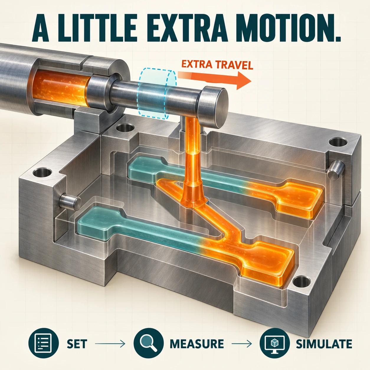 Graphical abstract for Performance characterisation of a micro-injection moulding machine and influence of operative conditions on the process simulation accuracy