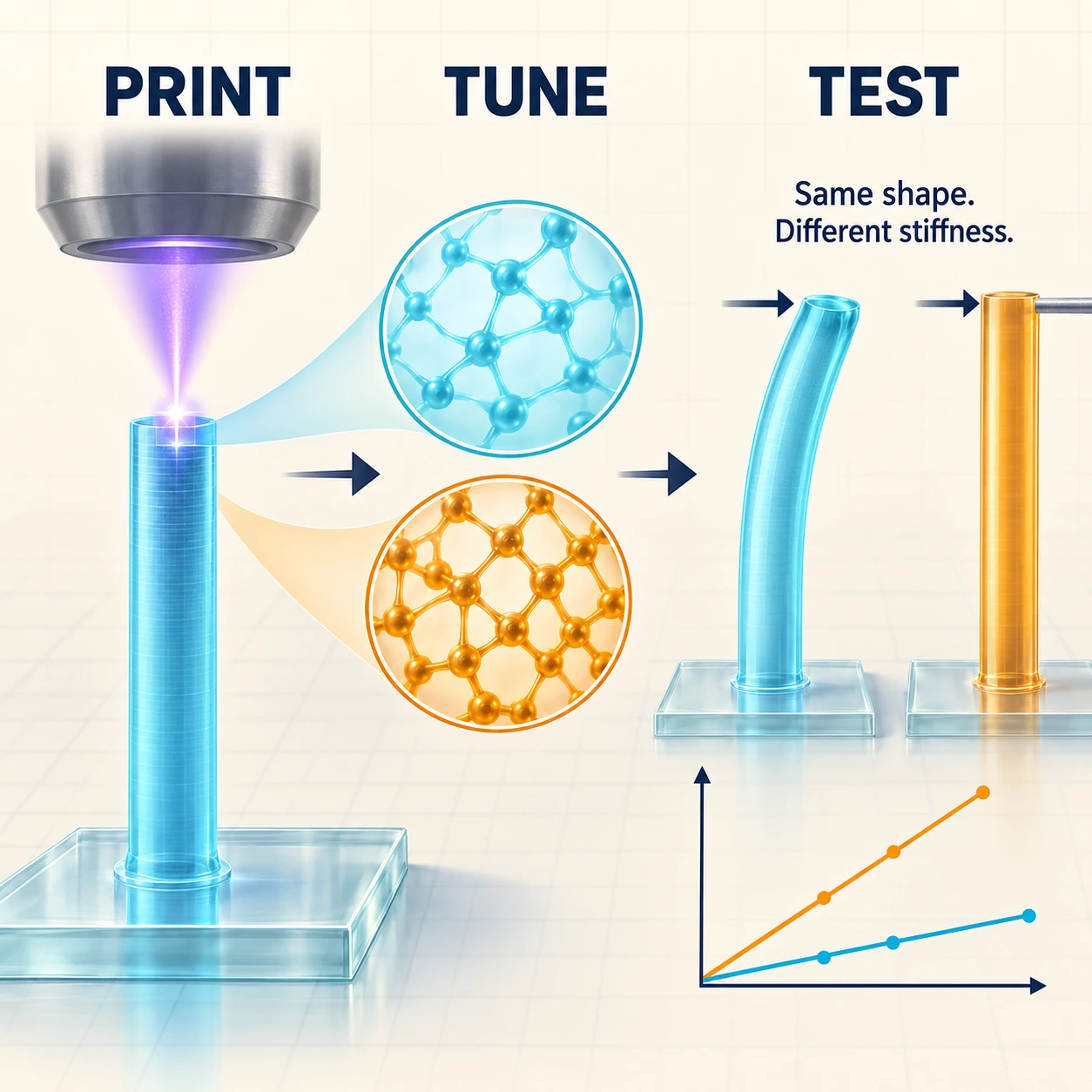 Graphical abstract for Mechanical Properties and Testing Strategies for Two-Photon Lithography: A Review of Current Practices and Emerging Challenges
