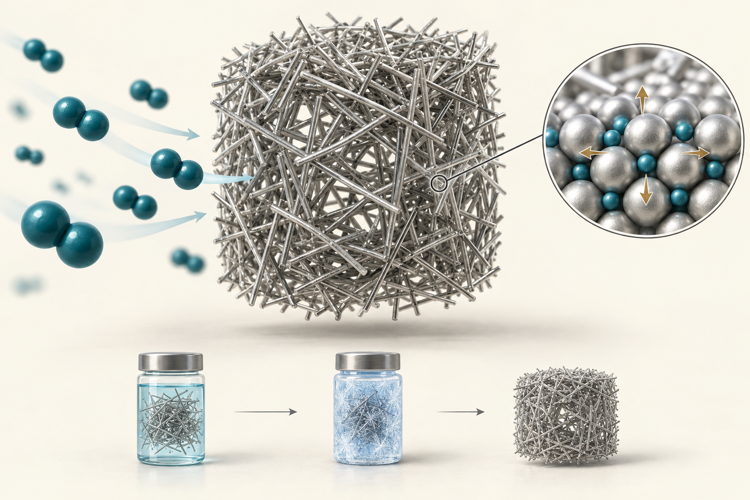 Graphical abstract for Tunable Low Density Palladium Nanowire Foams
