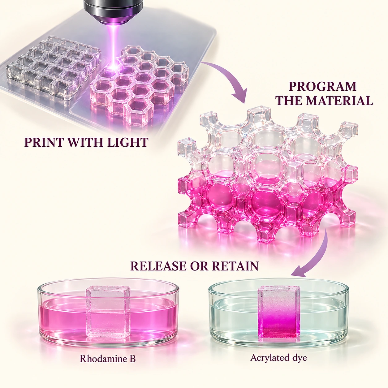 Graphical abstract for Multimaterial additive manufacturing of GelMA hydrogel-based structures with tuneable composition and mechanical properties