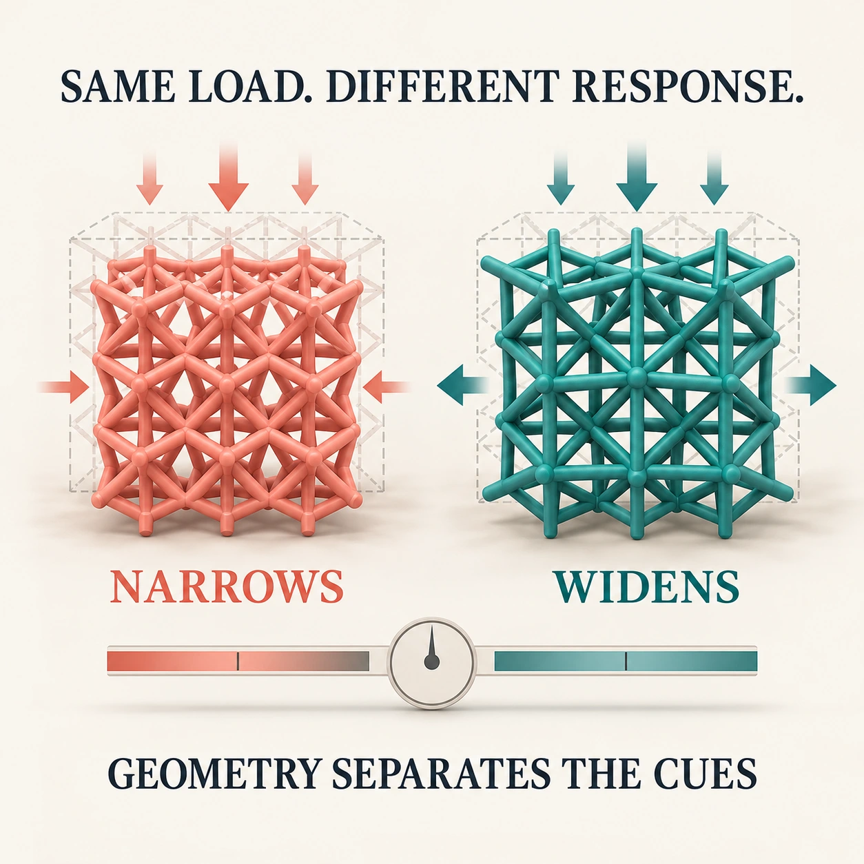 Graphical abstract for Decoupling mechanical and morphometric properties in meta-biomaterials